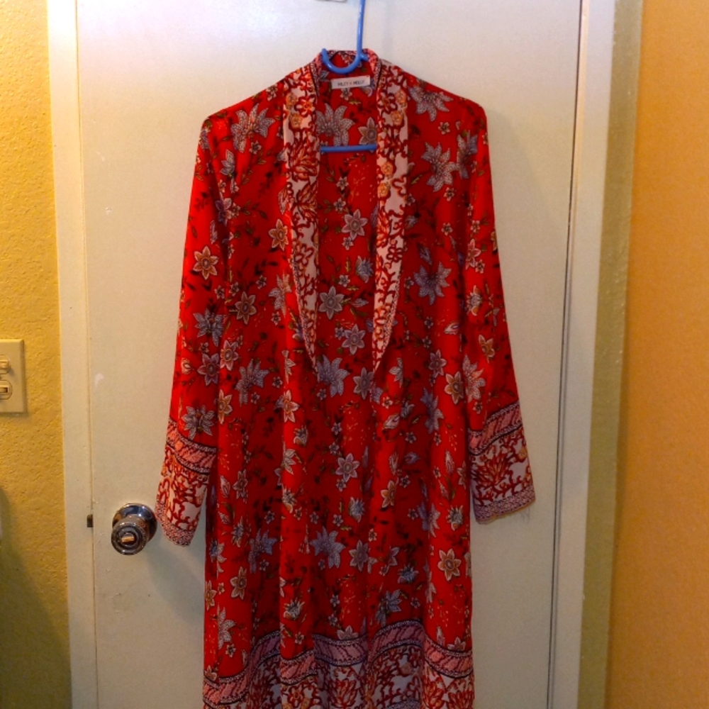 Floral Red Boho Kimono
